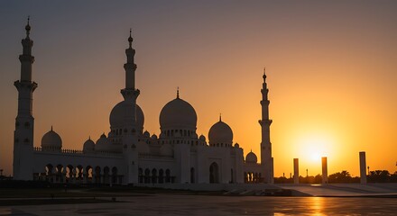 Naklejka premium Sunset Serenade AI Generated