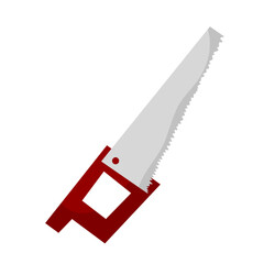 Red-Handled Hand Saw Icon:  Simple, Clean Illustration