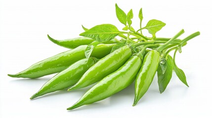 Fototapeta premium Fresh Green Chili Peppers Bunch