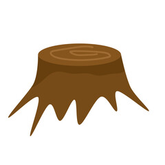 Cartoon Tree Stump with Irregular, Dripping Base