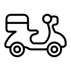 Delivery Bike Vector Line Icon Design