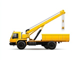 a telescopic crane on wheels clipart, mobility in construction, vector detail, isolated on white background