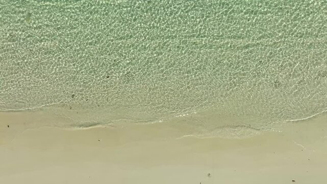 Nature of the beach and sea Summer with sunshine, sandy beaches, clear blue waters sparkling against the blue sky. On an island with good ecology and environment Background for summer vacation