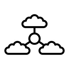 MultiCloud Vector Line Icon Design