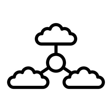 MultiCloud Vector Line Icon Design