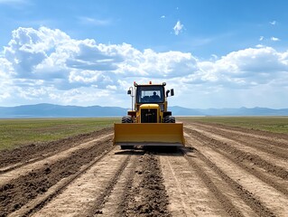 Grader smoothing runway at remote airfield, specialized use case