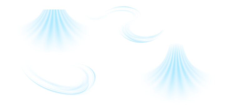 Air, wind effect isolated transparent background. Airflow overlay: fresh air for cleaning, cooling or changing the air. Wind Wave Effect. 3D vector illustration.