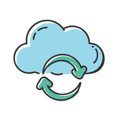 cloud sync icon, cloud sync vector illustration-simple illustration of cloud sync, perfect for cloud sync logos and icons