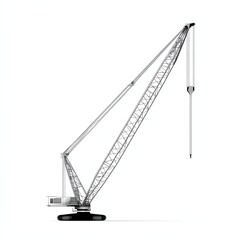 a crane with large gear system clipart, industrial lifting tech, engineering sketch, isolated on white background