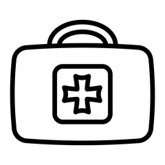 First Aid Kit Vector Line Icon Design