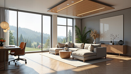 futuristic 3D room animation