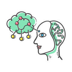 machine learning icon, machine learning vector illustration-simple illustration of machine learning, perfect for machine learning logos and icons