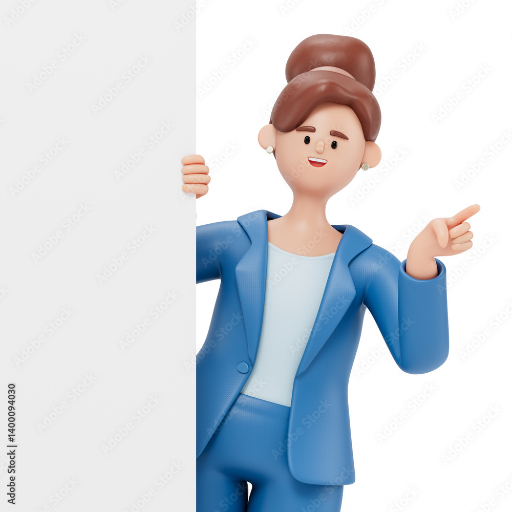 Poster 3d people holding an empty white board for insert a concept.3d rendering,conceptual image. isolated 