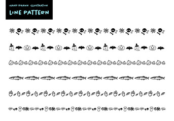 シンプルな手書きのかわいい秋イメージ飾り罫セット