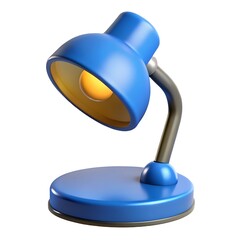A vibrant blue desk lamp illuminates a space with its warm inviting glow perfect for studying or working featuring a sleek design and a bright light