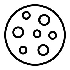 Full Moon Vector Line Icon Design