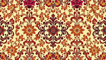 Fototapeta premium Intricate floral damask pattern, luxurious Victorian style background, background, floral