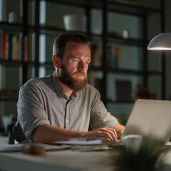 Fototapeta premium businessman working on laptop