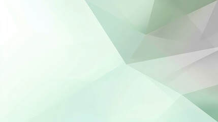 Fototapeta premium Light green and white background with geometric patterns with light gray. Soft lines form triangles that embody minimalism and modernity.