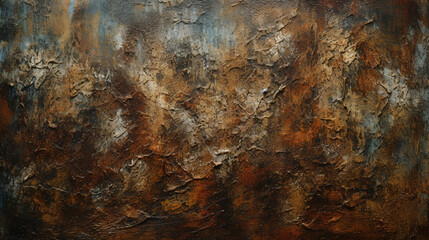 abstract brown textured background with earthy tones and painterly surface, vintage rustic pattern with artistic grunge effects, ideal for design overlay, wall texture, or decorative material use