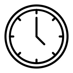 Clock Vector Line Icon Design