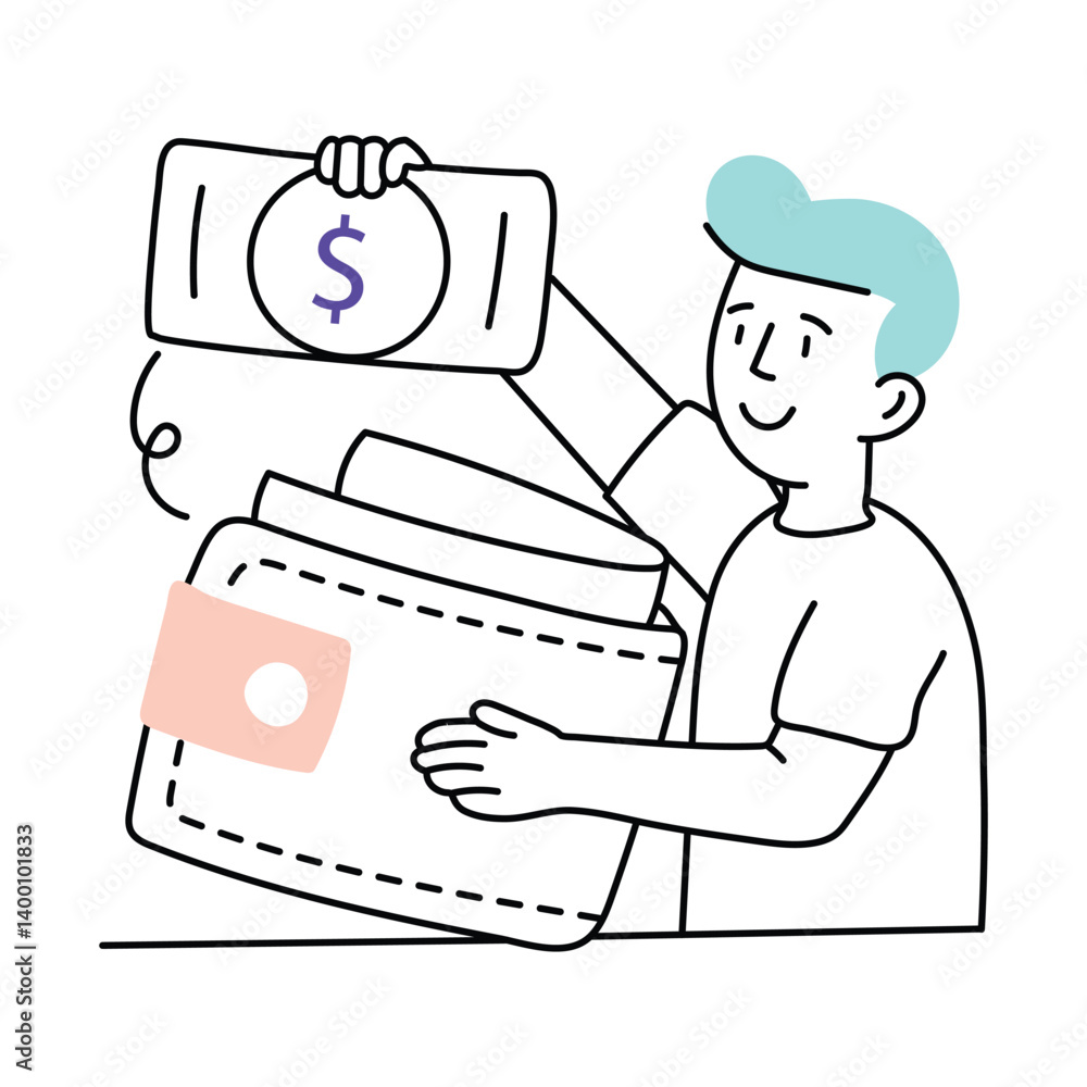 Poster saving vector colored minimal illustration. eps 10 file