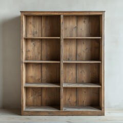 Wooden bookcase with six shelves (1)