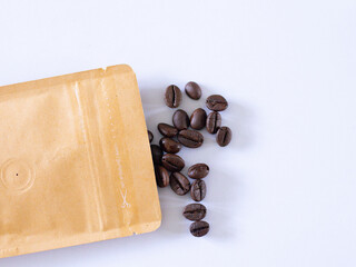 Coffee beans isolated white background