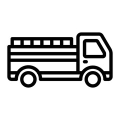 Fire Truck Vector Line Icon Design
