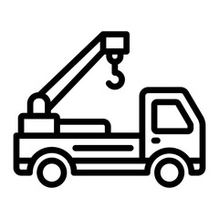 Crane Vector Line Icon Design