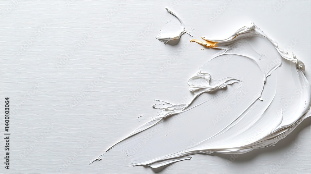 Aufkleber creative art technique with white paint studio abstract texture minimalist style close-up view