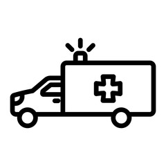 Ambulance Vector Line Icon Design