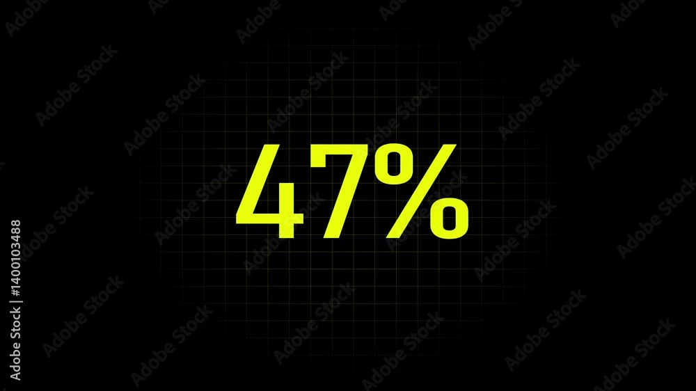 Poster animated number counter in percentage from 0 to 80 percent.