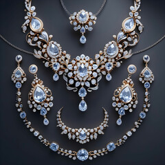 Realistic 3d jewelry arrangement
