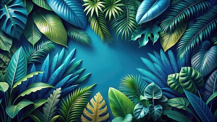 Green fern leaves nature background with tropical plant flora
