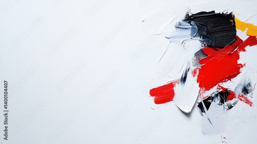 Poster abstract art creation on white background studio space digital artwork minimalist style close-up vie