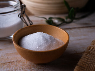 Erythritol a sugar substitutes sweetener for diet low-calorie food. healthy ingredient for diabetic.