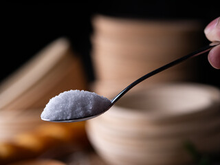 Erythritol a sugar substitutes sweetener for diet low-calorie food. healthy ingredient for diabetic.