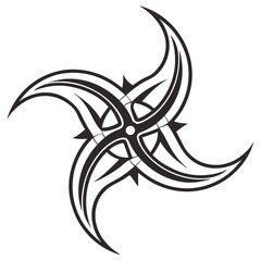 Tribal Tattoo Vector Design with Abstract Spinning Symbol

