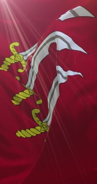 Flag of the english county of Essex in the East of England. Loop. 4K Vertical