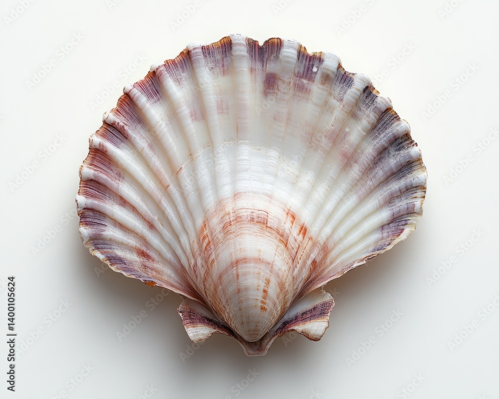 Poster close-up of a beautiful shell with radiant patterns and textures suitable for natural decor and mari
