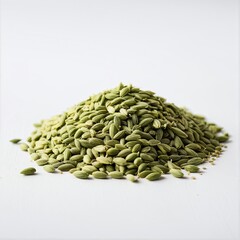 A Heap of Emerald Seeds: Culinary Spice Awaiting, Ready to Flavor Dishes with Aromatic Deliciousness.