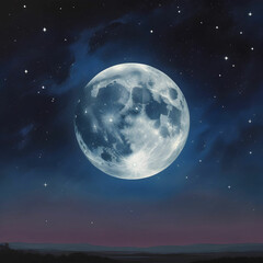 Obraz premium A dark night sky with a moon and stars