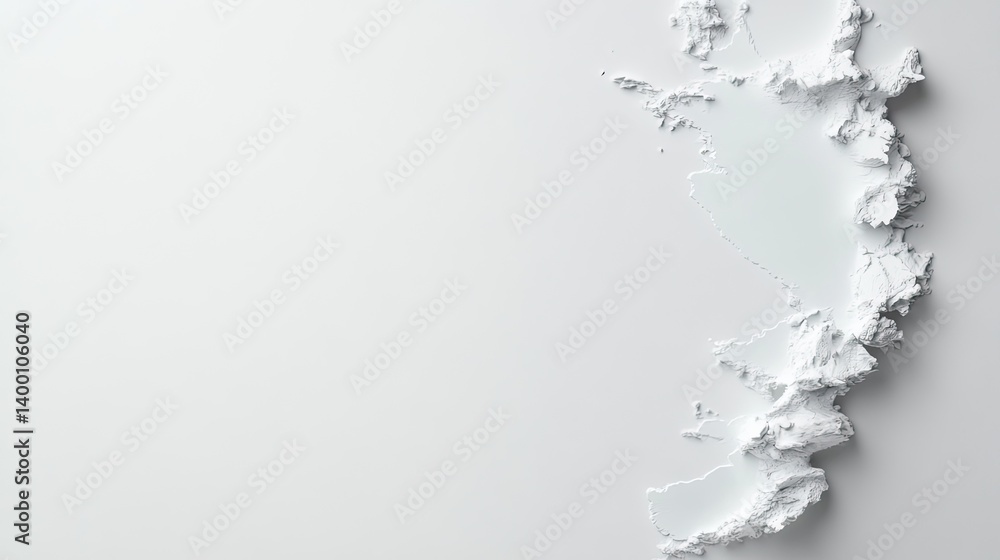 Aufkleber artistic white background landscape abstract relief map minimalist design studio setting conceptual 