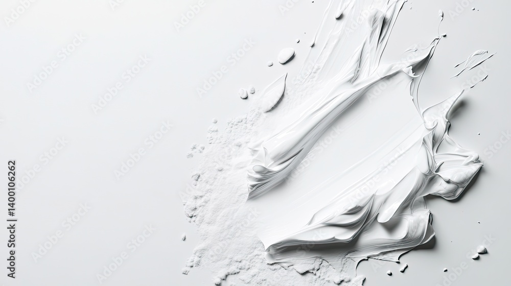 Aufkleber artistic white paint texture abstract studio image display minimalist setting close-up perspective