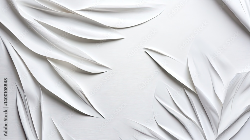 Aufkleber artistic paper leaves on white background abstract design minimalist style studio setting