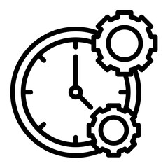 Time Management Vector Line icon Design