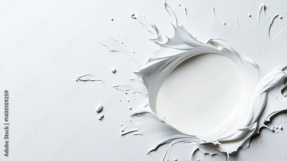 Poster dynamic paint splash action on white background artistic visual studio environment close-up view
