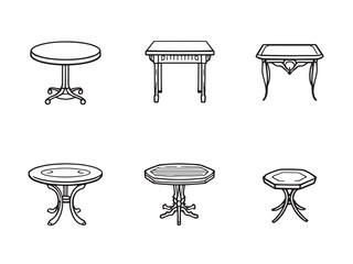 Clean Patio Table Drawing Set