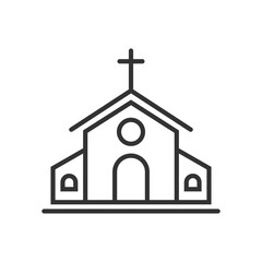 Church icon isolated flat style.